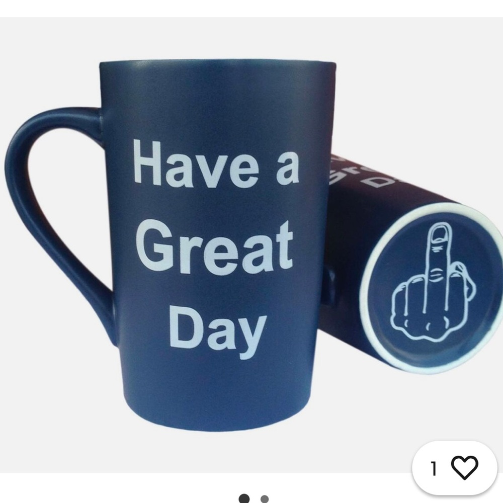 Blue Coffee Mug with Message